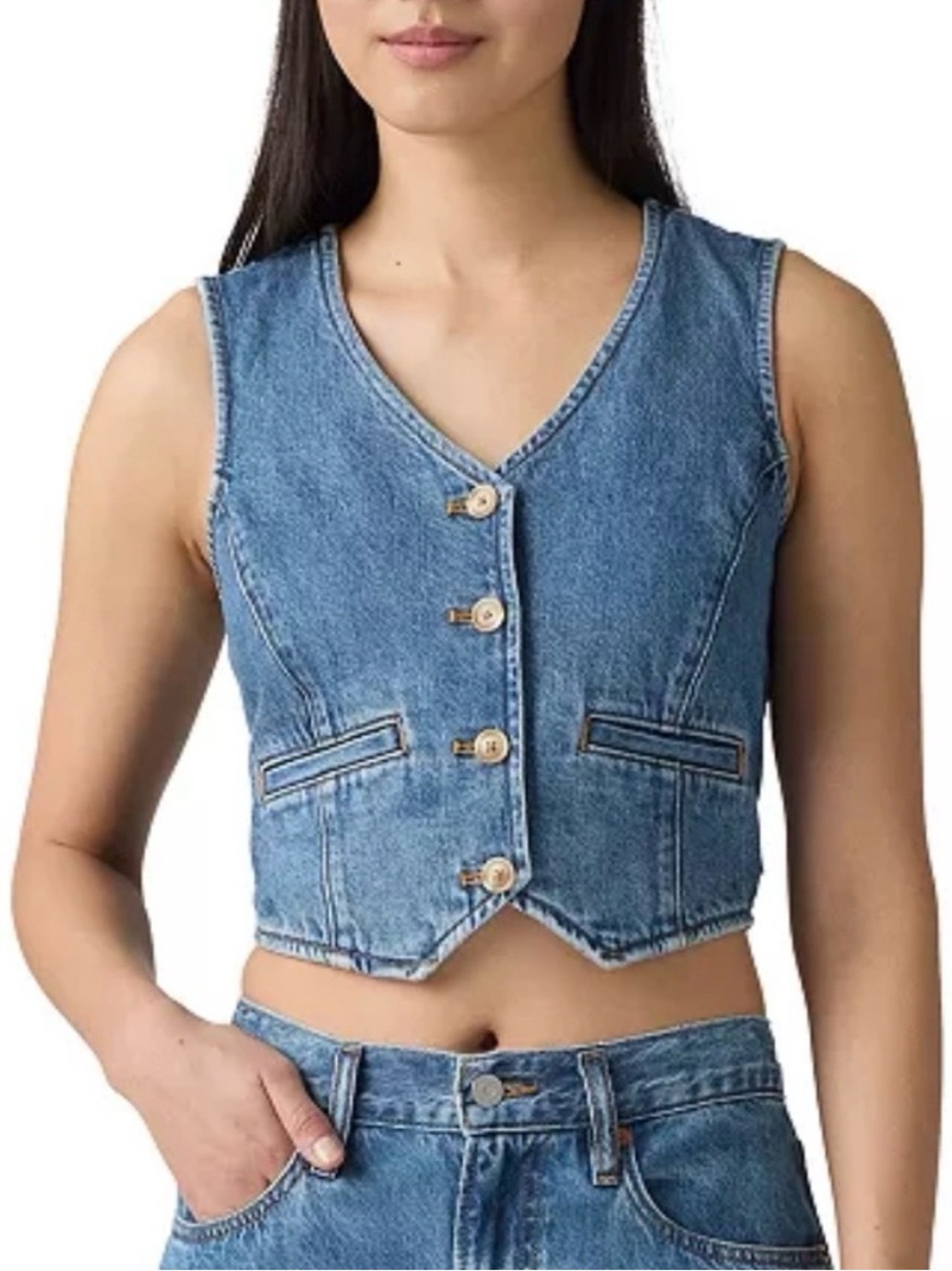 Levis Denim Button-Front Vest